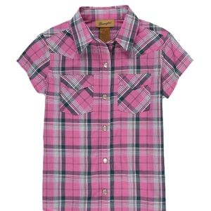 Girls Medium-Large Pink Wrangler Western Shirt